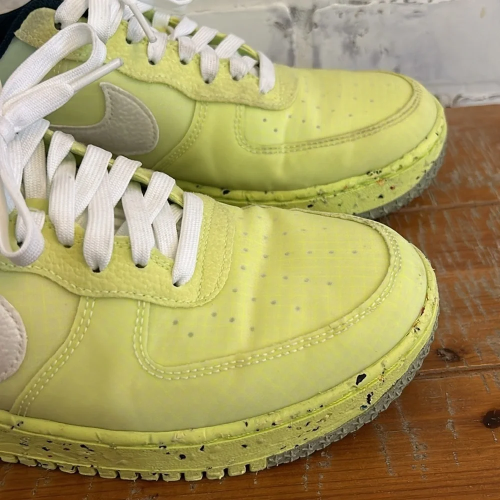 Nike Air Force 1 Crater Lt Lemon Twist White Shoes DH2521 700 Men's Size 9.5